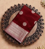 Katan Silk Saree with Silver Zari Border & Butta