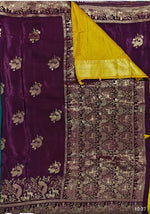 Ho Crepe Saree with Peacock & Elephant Zari Weaving