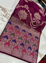 Premium Paper Silk Saree with Rich Floral Woven Border